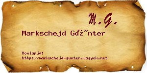 Markschejd Günter névjegykártya
